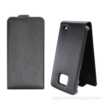 Mobile PU Leather Cases for SAM i9100, with Magnetic Flap on the Top, OEM Orders Welcomed